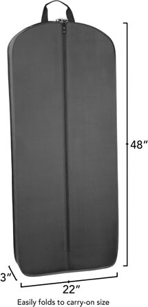 Чохол для костюмів та одягу WallyBags 510 Black 48 дюймів, чорний, з підкладкою, складаний