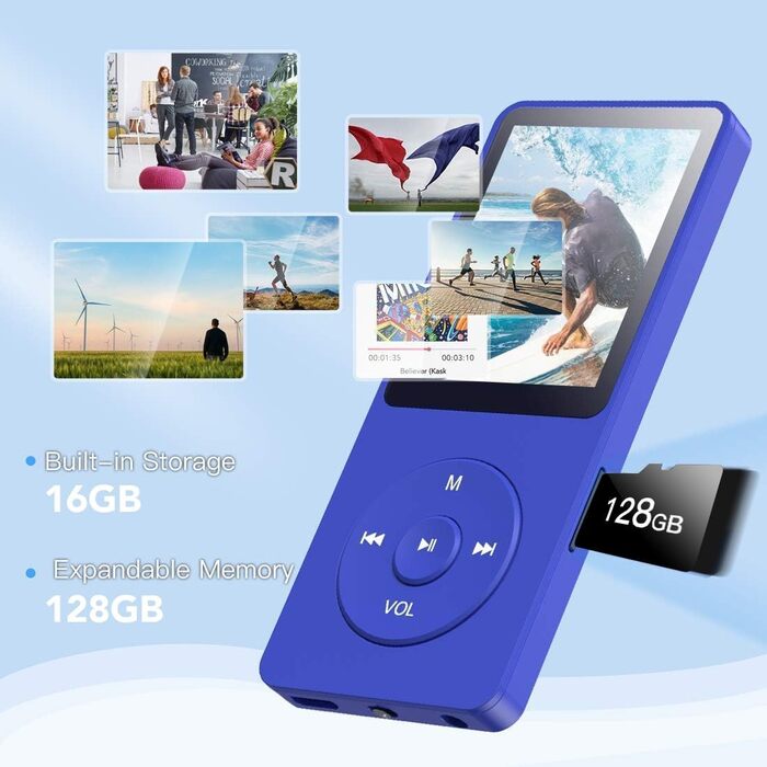 MP3-плеєр AGPTEK 16GB з екраном 1.8