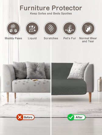 Водонепроникний килимок для собак, диванів та ліжок, захист від шерсті та подряпин, 152x203 см