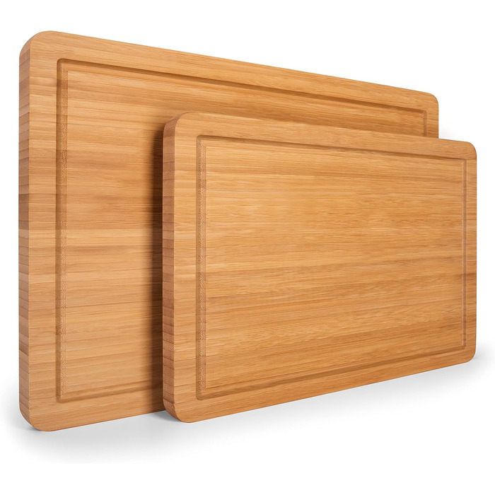 Blumtal Bamboo Cutting Board Wood made from 100% Bamboo XXL - 2cm thick wood board antibacterial - solid cutting board with juice groove - wooden cutting board 45x30x2cm - alternative to plastic cutting board