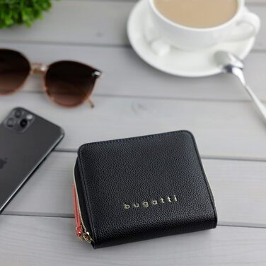 Bugatti Ella small wallet for women, women's wallet, purse, women's purse in black