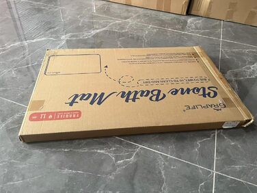 Килимок для ванни та душу Graplife, 2 шт., 60x38 см, сірий, швидковисихаючий, антиковзаючий, з пористої глини