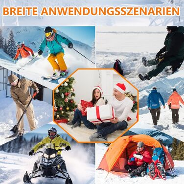 Грілки для рук жіночі та чоловічі з акумуляторами 6000mAh, 3 режими, водонепроникні, сенсорні, для катання на лижах, піших прогулянок та велоспорту (L)