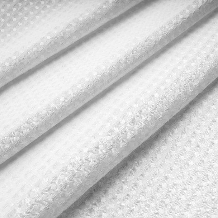 Штора для душу N&Y HOME з вафельної тканини з підкладкою, 12 гачків, біла, 180x183 см, готельний стиль, водонепроникна, важка, з віконцем