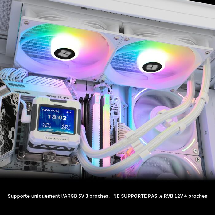 Thermalright Frozen Warframe 240 White ARGB: Рідинна система водяного охолодження CPU для AMD/Intel (LGA1700/AM4/AM5) з LCD-дисплеєм 320x240