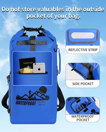 IDRYBAG Dry Bag Floating Waterproof Backpack 20L/30L/40L, Dry Bag Waterproof Backpack Shape, Dry Bag Kayak Waterproof Bag