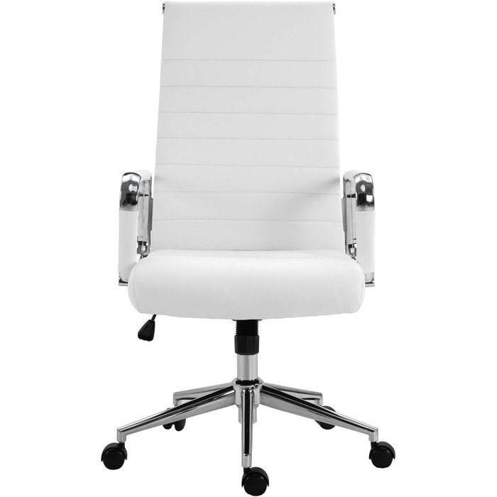 Офісне крісло SVITA Comfort - поворотне, для начальника, штучна шкіра, білий колір