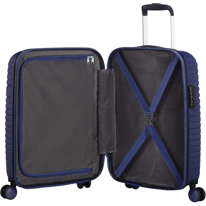 American Tourister Aero Racer Spinner 68 Expandable - 3.6 Kg Suitcase, 75.5 Liter, (Spinner 55, Nocturne Blue, 55 cm)