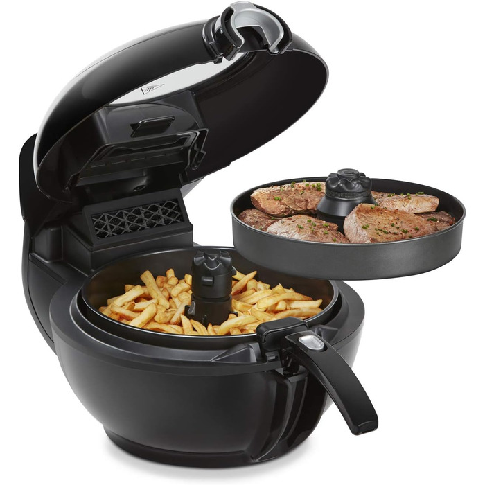Аерофритюрниця Tefal ActiFry Genius XL 2в1, 1,7 кг, 9 програм, для 8 осіб, з мішалкою, без олії, чорна