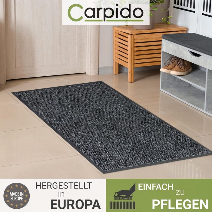 Килимок для дому Carpido 40x60 см - швидковисихаючий, антиковзаючий, сірий
