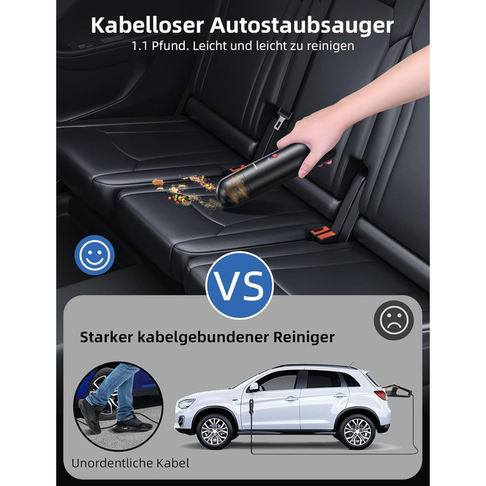 Акумуляторний ручний пилосос Chuboor: портативний міні-пилосос для дому та авто, чорний