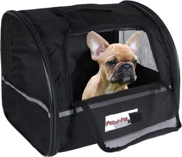 Чорна переносна сумка для собак H4L 38x28x30 см - переноска, транспортна коробка, сумка для собак