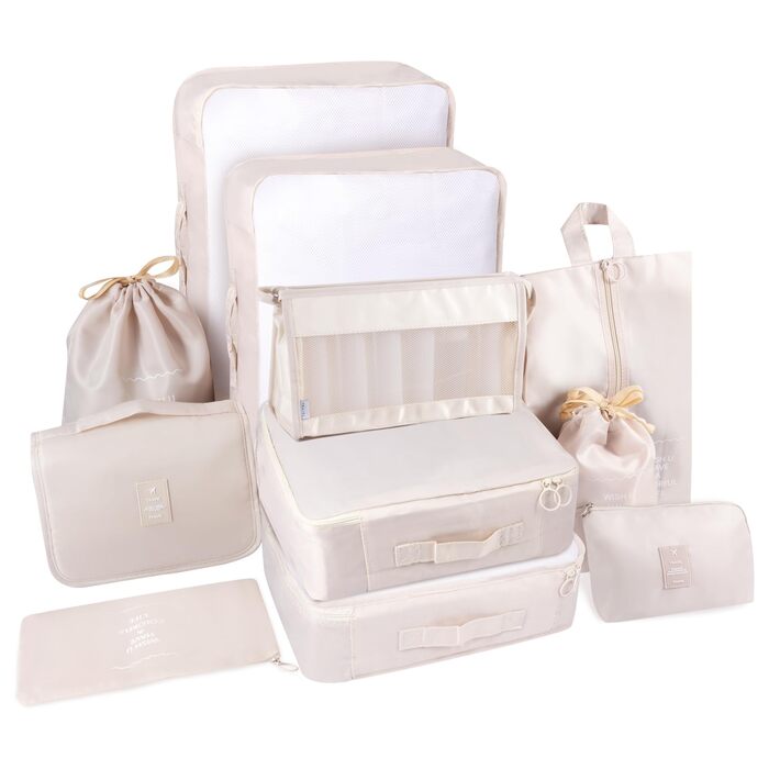 Органайзер для валізи BillyBath: Набір для подорожей (8 шт., A-beige)