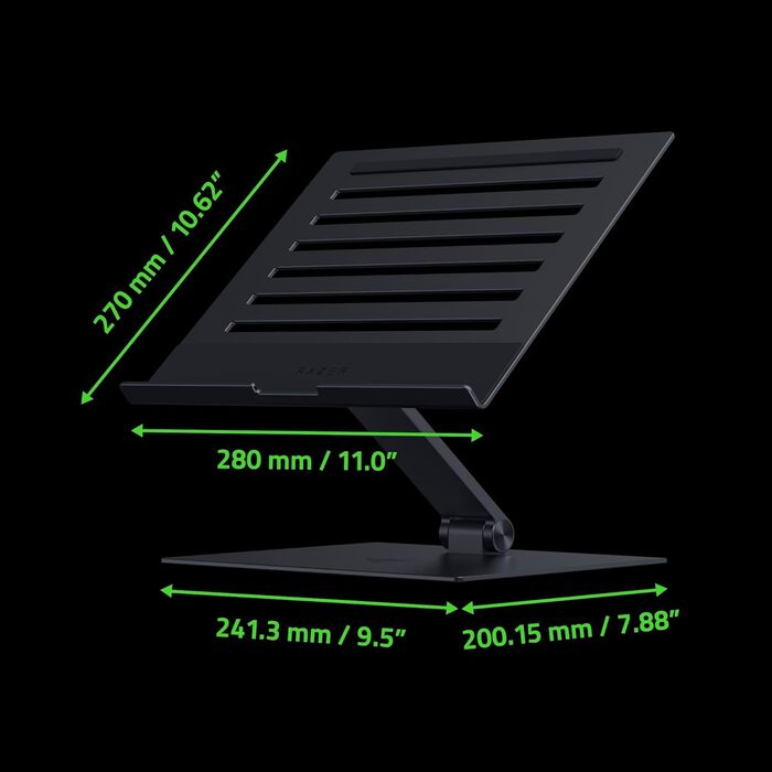Підставка для ноутбука Razer Adjustable - Регульована, для екранів до 18 дюймів, алюміній, вентиляція, білий/чорний