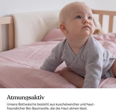 Набір постільної білизни Ehrenkind® з мусліну | 100% органічна бавовна | Standard 100 by Oeko-TEX | 100x135cm + 40x60cm, джинсовий колір