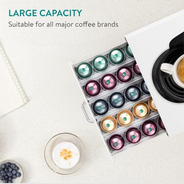 Тримач для капсул Nespresso Navaris - зберігання на 50 капсул - білий