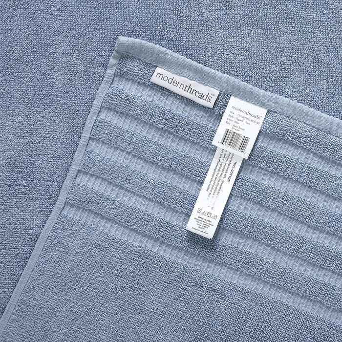 Amrapur Overseas Towel Set, 6-Piece, Dyed, Bio-Leaf Pattern, Jacquard/Solid, Ultra-Soft, 500 g/m², 100% Combed Cotton, Blue