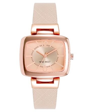 Жіночий наручний годинник Nine West з ремінцем (Blush Pink/Rose Gold)