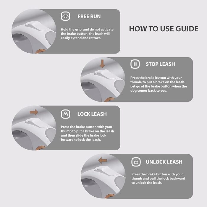 Відтягуваний поводок для собак - сучасний 5-метровий рулетка для собак малих та середніх порід (до 50 кг) - новий дизайн 2024 року