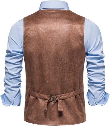 Чоловіча жилетка, формальна, без рукавів, V-подібний виріз, замша, бізнес-жилетка (L, хакі)