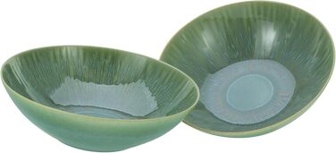 Набір посуду CreaTable Sea Breeze, 18 предметів, з кераміки, для посудомийної машини та мікрохвильової печі, зроблено в Португалії (набір мисок, зелений)