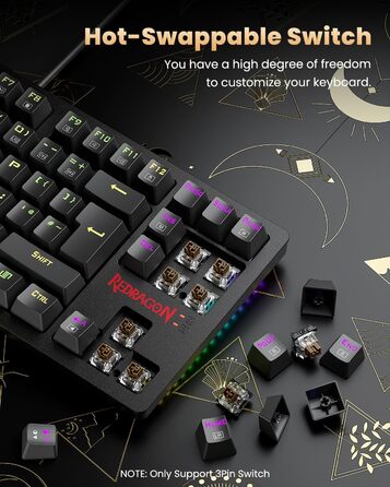 Redragon S113 Комбо Клавіатура та Миша для Ігор з Механічними Клавішами, RGB Підсвічуванням та Мишею 3200 DPI (Brown Switches) для ПК Windows QWERTY