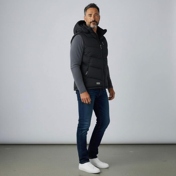 Чоловіча степна жилетка Blue Wave Jasper з відстібаною капюшоном, чорна, 6XL