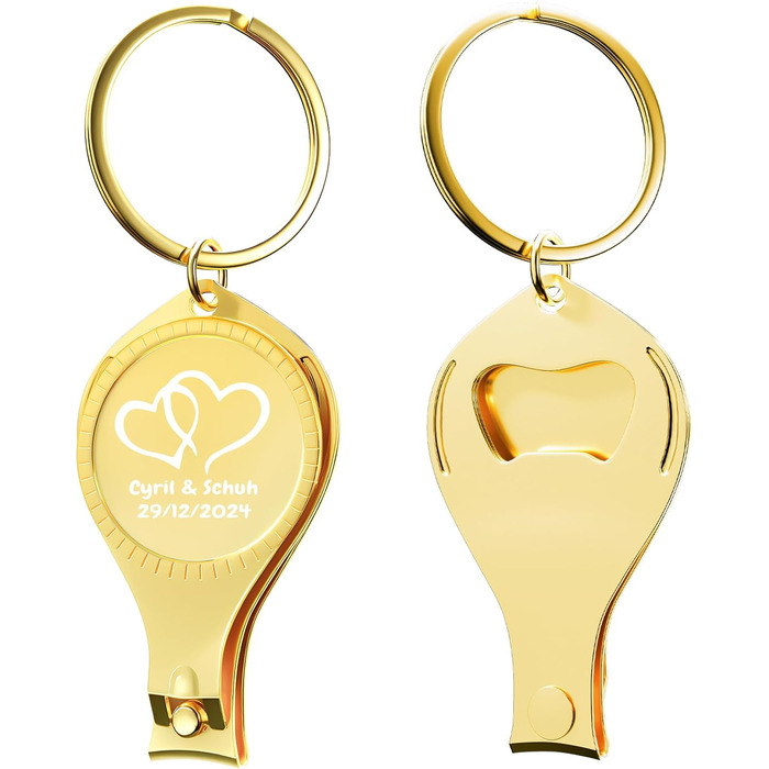 60 Personalized 4-in-1 Multifunction Bottle Openers, Gold Nail Clippers, Wedding Favors, Brewery, Private, Customized, Multi-Tool Gifts for Men.