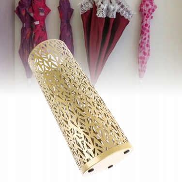 Металевий підставка-парасольниця, кругла/трикутна, золотиста, великий розмір