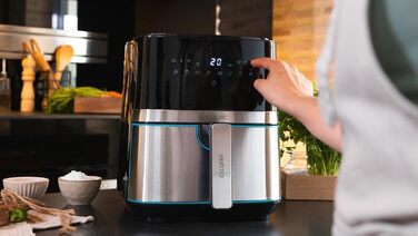 Аерофритюрниця Cecotec Cecofry Full Inox 5500 Pro, 5.5 л, 1700 Вт, цифрова безмасляна фритюрниця з корпусом із нержавіючої сталі та 8 режимами приготування