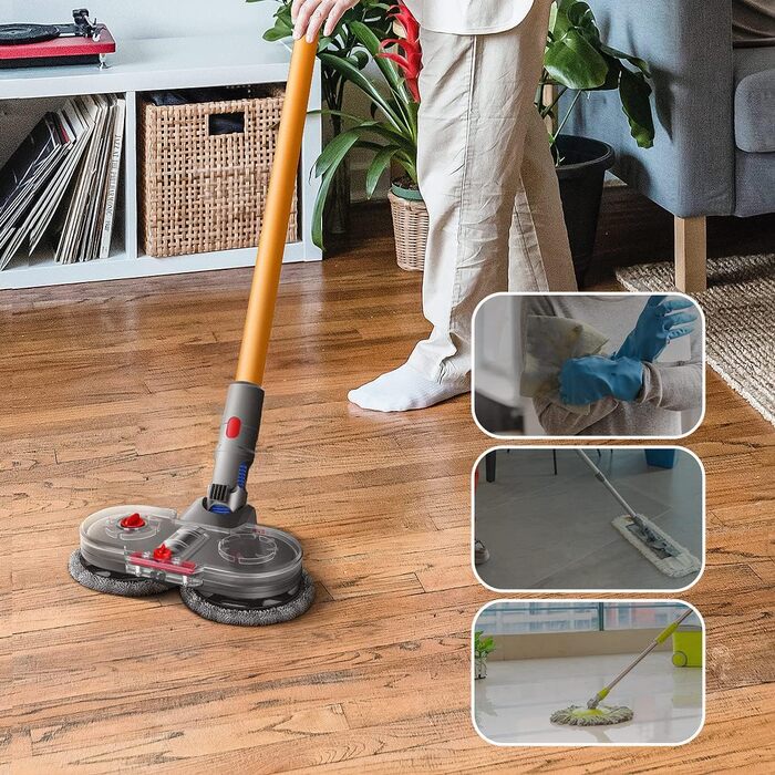 Електричний насадка для миття підлоги Dyson V11/V10/V8/V7/V15 - комплект з 12 мікрофібрами та знімним баком для води
