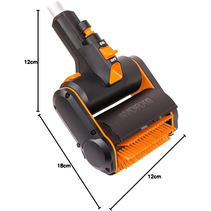 WORX WG441E.9 20V Cordless Multi-Brush - multifunctional surface brush for cleaning stone & wood surfaces & weed removal - integrated water connection - PowerShare compatible - without battery & charger (stiff brush for stone/concrete surfaces)