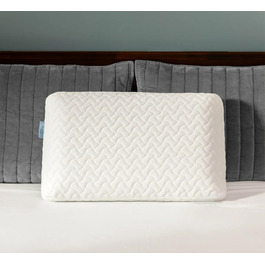 Ортопедична подушка для шиї та голови Classic з ефектом пам'яті (Memory Foam), ергономічна, середньої та високої жорсткості, з дихаючим знімним чохлом, біла