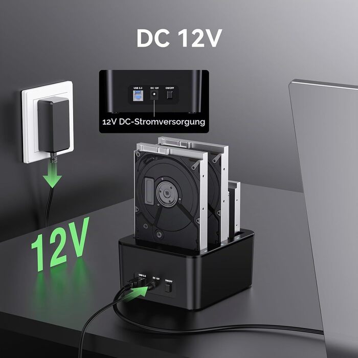 Док-станція для жорстких дисків CENMATE 637U3-1 на 3 слоти для SATA HDD/SSD 2.5