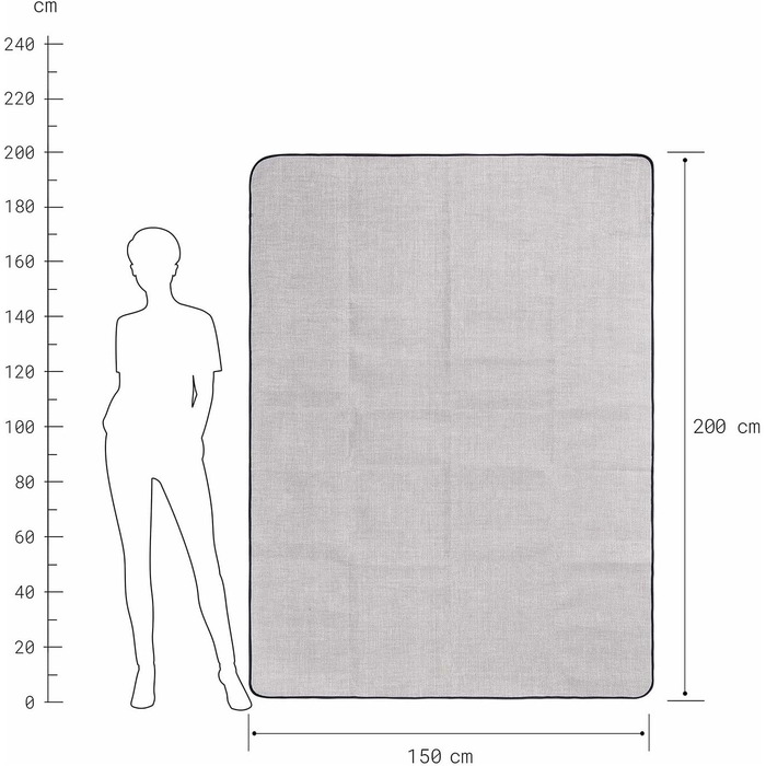 Плед для пікніка BUTLERS Wanderlust 150x200 см, водонепроникний, з ручкою, для кемпінгу, пляжу, парку, саду. Колір: тауп.