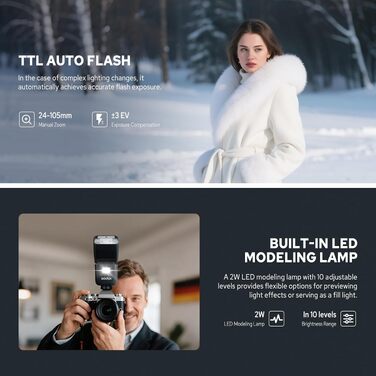 Спалах Godox V480-S для Sony: TTL, HSS 1/8000, GN50, сенсорний екран, Li-ion акумулятор, бездротовий 2.4G