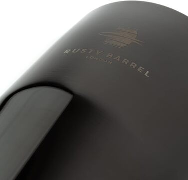 Rusty Barrel Knightsbridge Cocktail Set – Black Stainless Steel Shaker, Wooden Muddler, Bar Strainer, Jigger, Pourer, Coasters, Spoon & Recipe Booklet | Cocktail Accessories in a Luxurious Gift Box