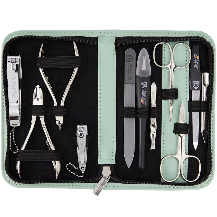 Набір для манікюру DREI SCHWERTER 'Spezia' 10 предметів | Німецький бренд | У футлярі з екошкіри | Манікюрний набір для подорожей