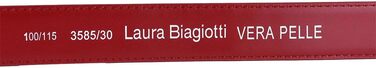 Жіночий шкіряний ремінь Biagiotti, червоний, 3 см, регульований, з подарунковою коробкою (110 см)
