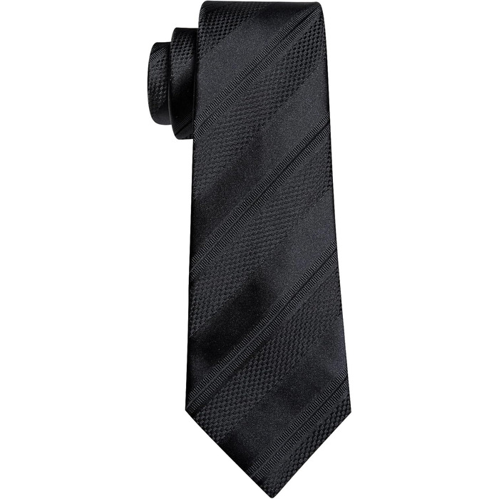 Чоловічий шовковий краватка-набір Barry.Wang з кишеньковою хустинкою та затискачем для запонок, в клітку, для урочистих подій та весілля, чорно-сріблястий