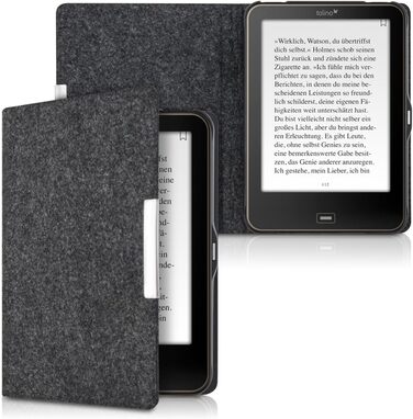 Чохол kwmobile для Tolino Vision 1/2/3/4 HD: захисна обкладинка з фетру, сірий колір