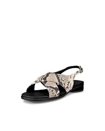 Босоніжки жіночі ECCO Sculpted Alba 25 Slingback, 40-41 EU, темно-глиняний колір, принт під змію
