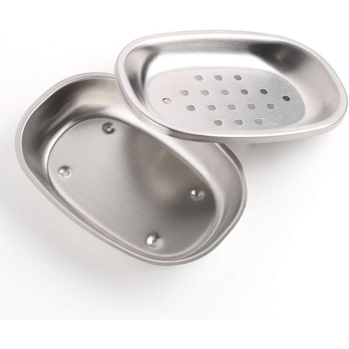 Миска для мила CASACLAUSI з нержавіючої сталі Преміум якість для кухні та ванної кімнати, двошарова, срібна / чорна