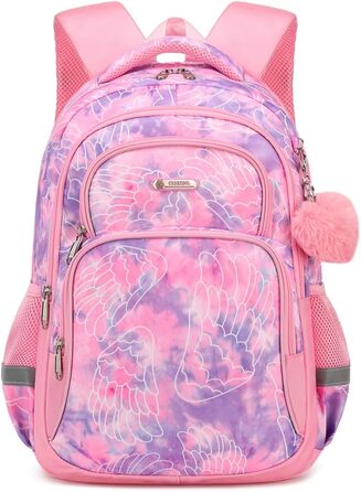 Дитячий рюкзак Cusangel для дівчаток та хлопчиків, ергономічний, регульований, водонепроникний, з нагрудним ременем - рожевий з серцем