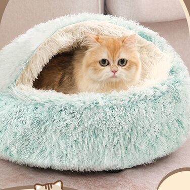 М'яке ліжко для собак та котів у формі мушлі, 70x70 см, зелене. Тепле, зручне, миється. Ліжко для домашніх тварин, собаче ліжко, котяче ліжко, плюшевий кошик для сну в приміщенні