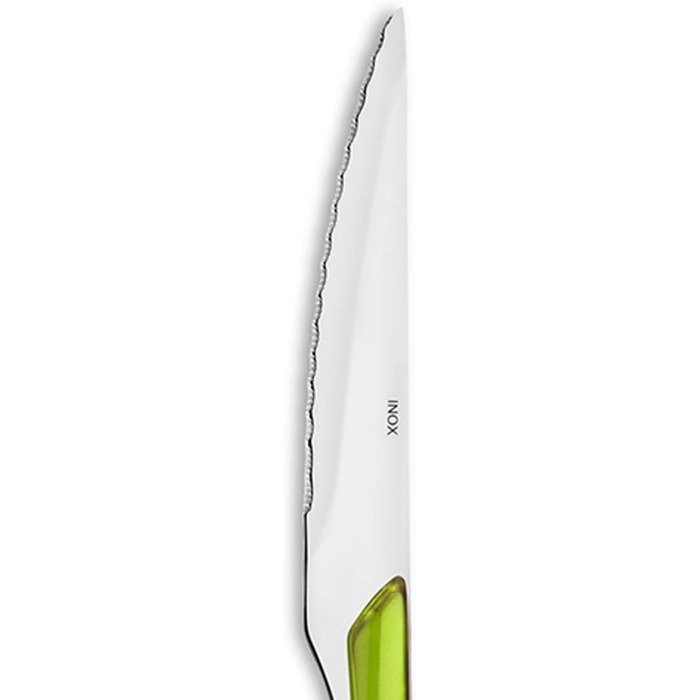 Amefa ECLAT Cutlery Set, 24-piece, for 6 people, 6 x spoons, 6 x forks, 6 x knives, 6 x coffee / tea spoons, 18/0 stainless steel, rust-proof & polished, colored handles, anise green, dishwasher-safe
