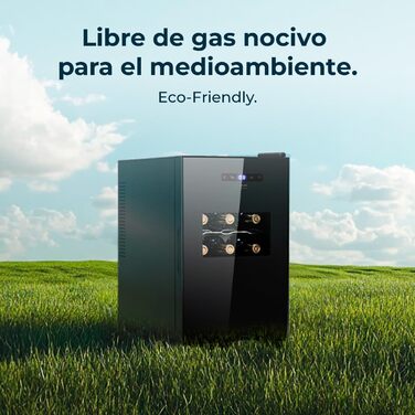 Cecotec Bolero GrandSommelier 830 CoolWood Wine Refrigerator, Thermoelectric, Quiet and High Performance, Adjustable Temperature: 8-18ºC, Touch Control Panel, Displays, Eco-friendly. (15 Bottles, Black)