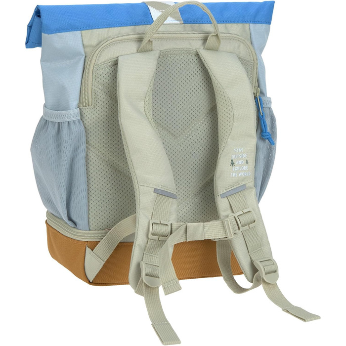 Дитячий рюкзак LÄSSIG з нагрудним ременем, 12 літрів, водонепроникний, Rolltop, зелений/блакитний