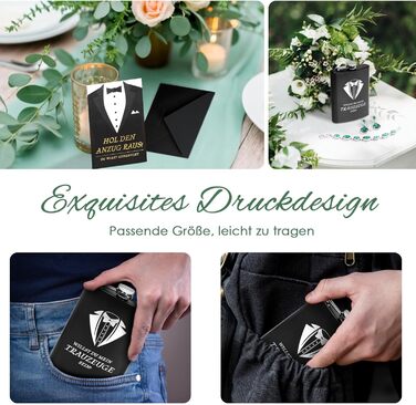 Фляга для друга нареченого з гравіюванням, 8oz, чорна, з 4 стаканчиками та воронкою, подарункова коробка, нержавіюча сталь, для весілля