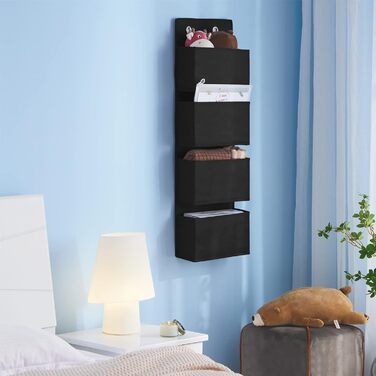 Органайзер для дверей Youdenova з 4 кишенями та 2 гачками, настінна полиця-органайзер для ванної, спальні, дитячої кімнати, чорний